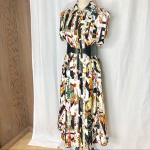 Burberry 100% Silk Floral Sleeveless Dress
